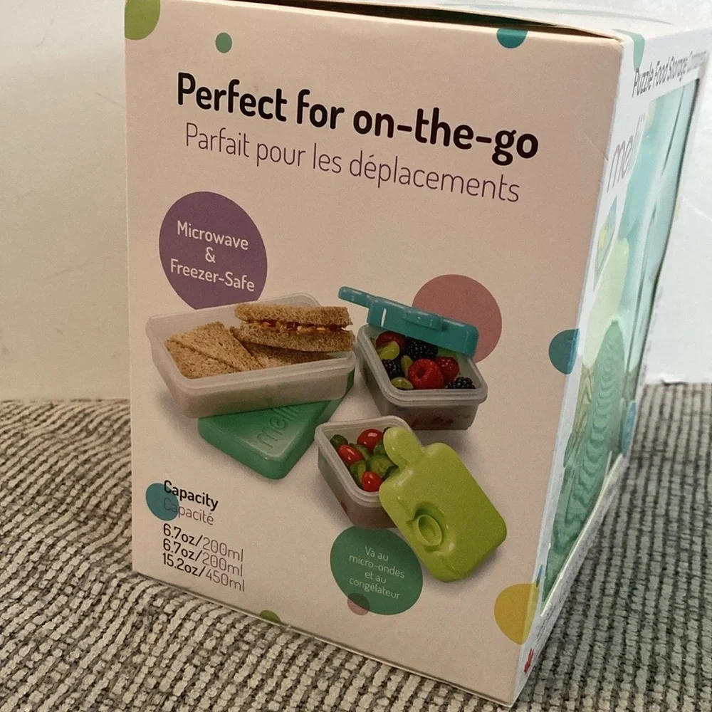 Melii puzzle food storage containers NEW for on-the-go snacks or meals